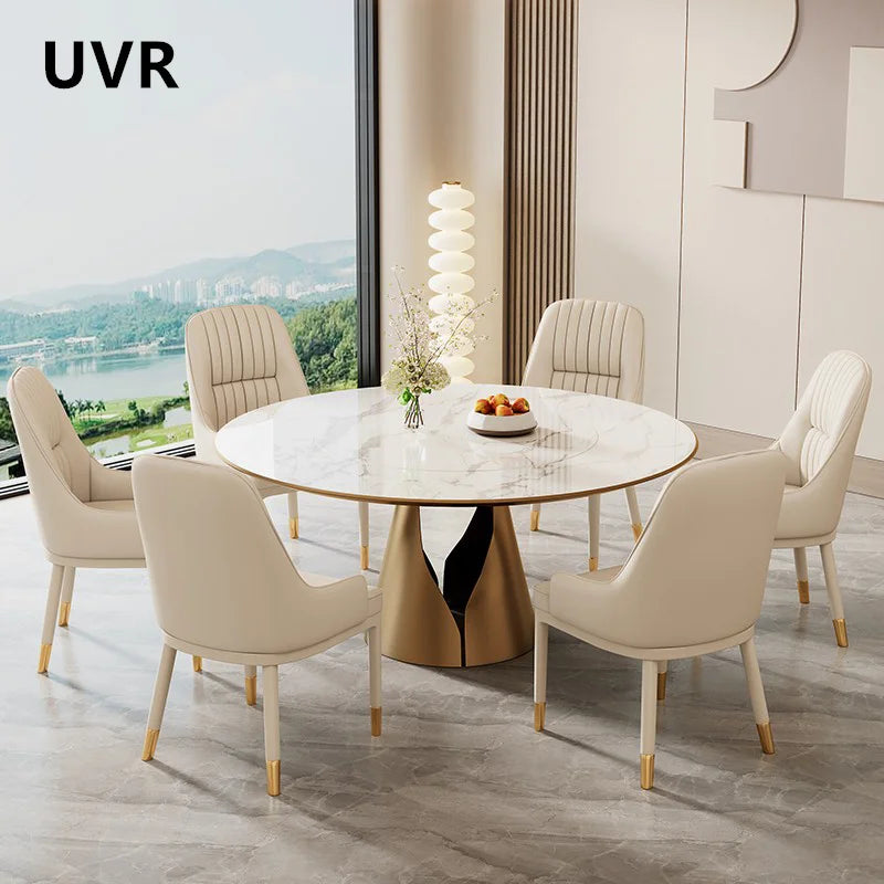 UVR Light Luxury Dining Chair Household Kitchen Backrest Stool Cafe Upholstered Chair