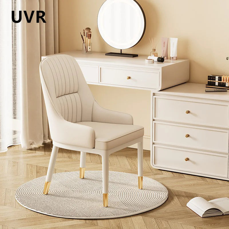 UVR Light Luxury Dining Chair Household Kitchen Backrest Stool Cafe Upholstered Chair