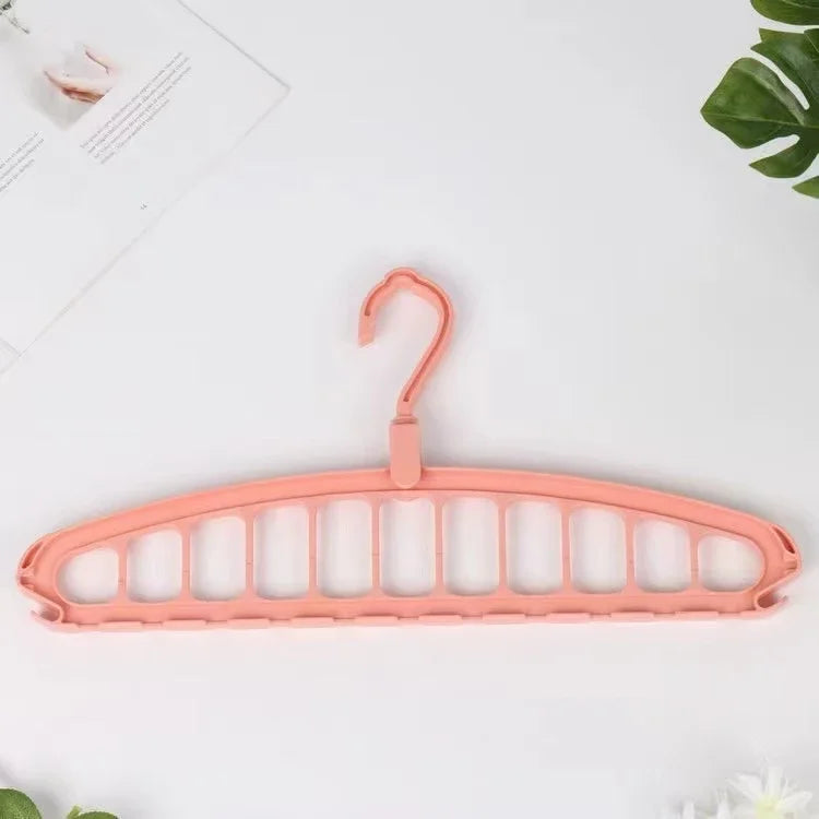 Folding Multi-Hole Clothes Hanger Non-slip Storage Rack Space Saving Clothes