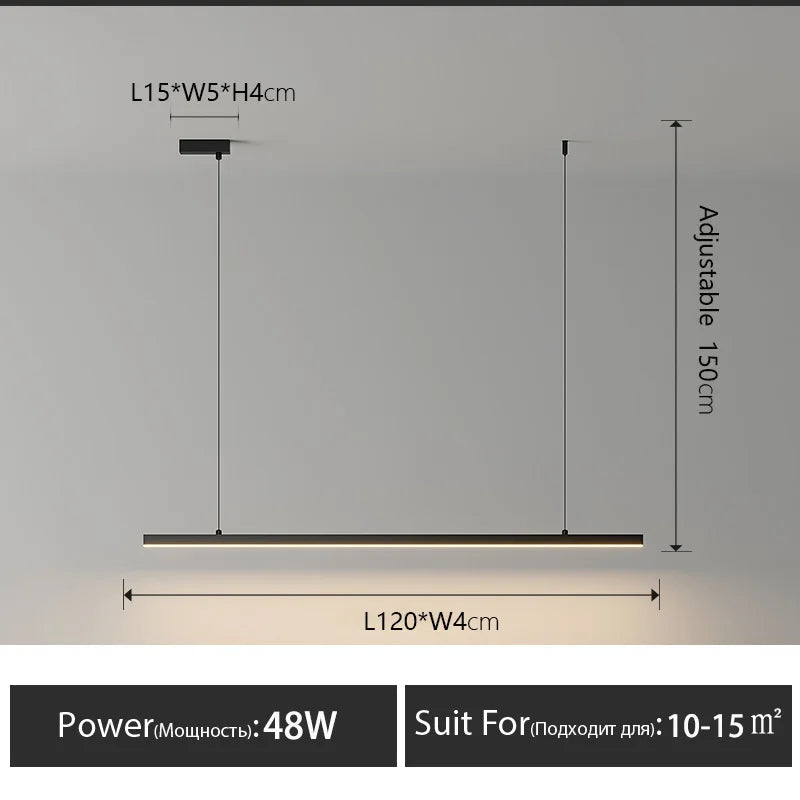 LED Pendant light long restaurant chandelier modern minimalist office