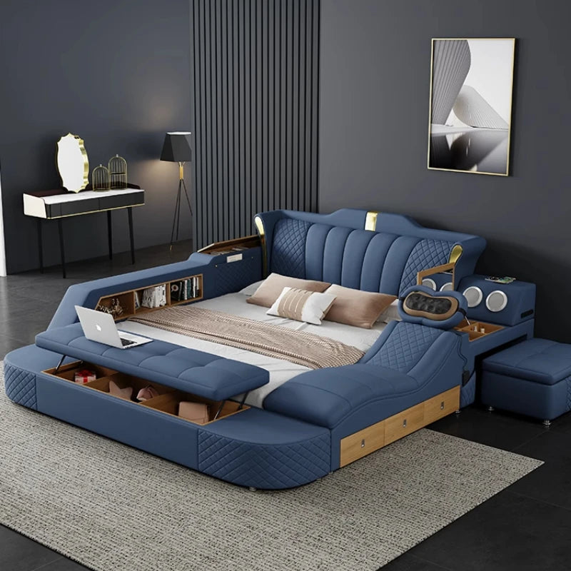 High Quality Crown Beds Smart Double Minimalist Organizer Wedding Beds