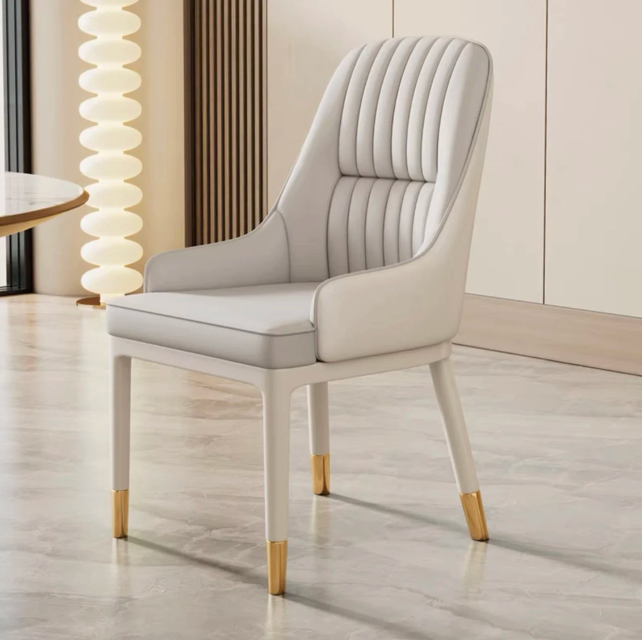 UVR Light Luxury Dining Chair Household Kitchen Backrest Stool Cafe Upholstered Chair