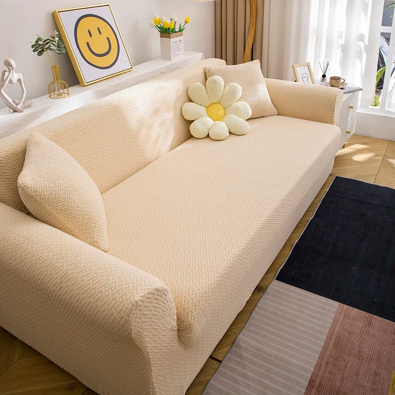 Jacquard Adjustable Elastic Sofa Cover Armchair Protector Corner L Shape Stretch