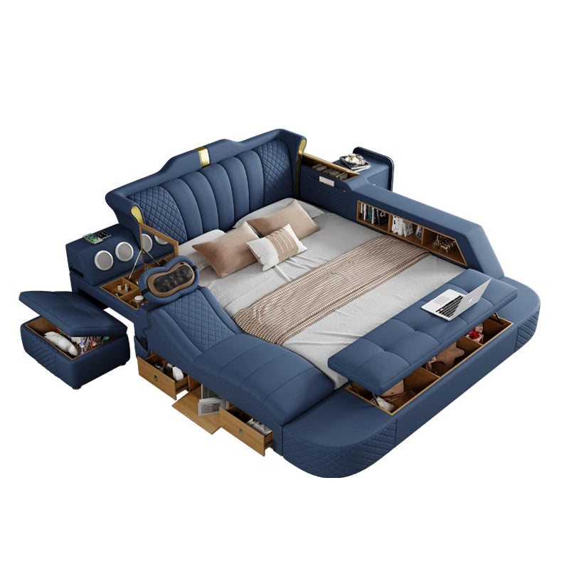 High Quality Crown Beds Smart Double Minimalist Organizer Wedding Beds