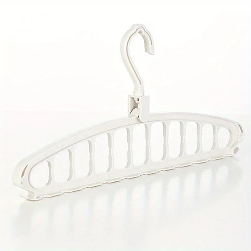 Folding Multi-Hole Clothes Hanger Non-slip Storage Rack Space Saving Clothes