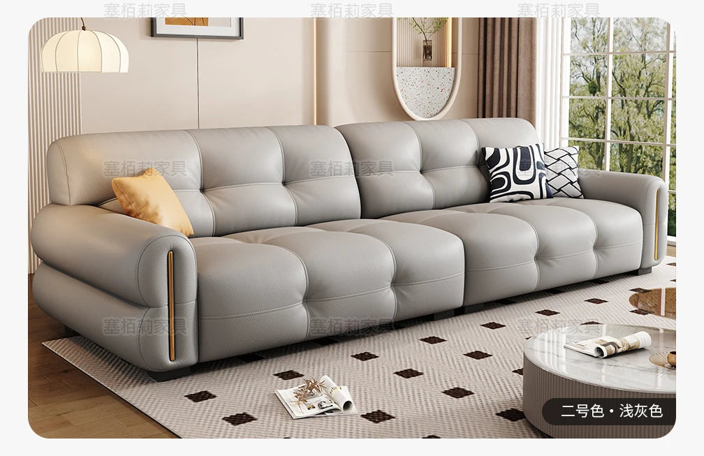 Modern Leather Sectional Couches Set Solid Wood Frame Design Sofa Sectional Sofas