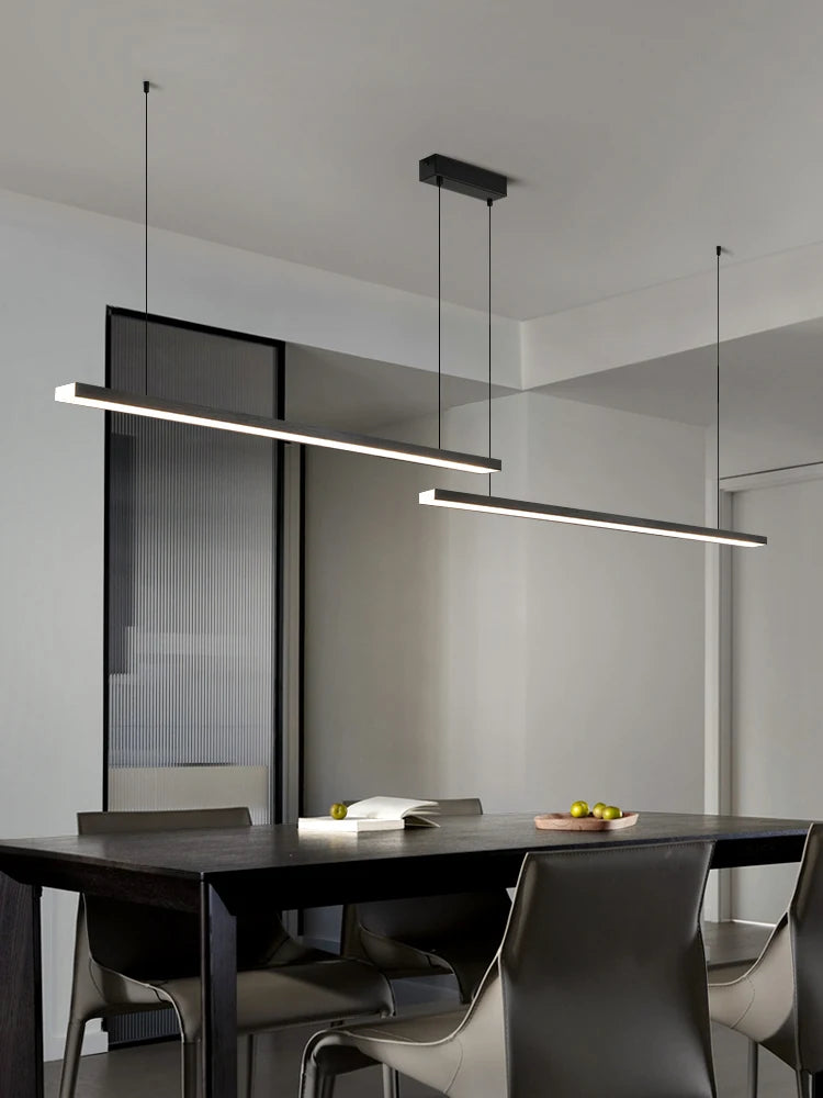 LED Pendant light long restaurant chandelier modern minimalist office