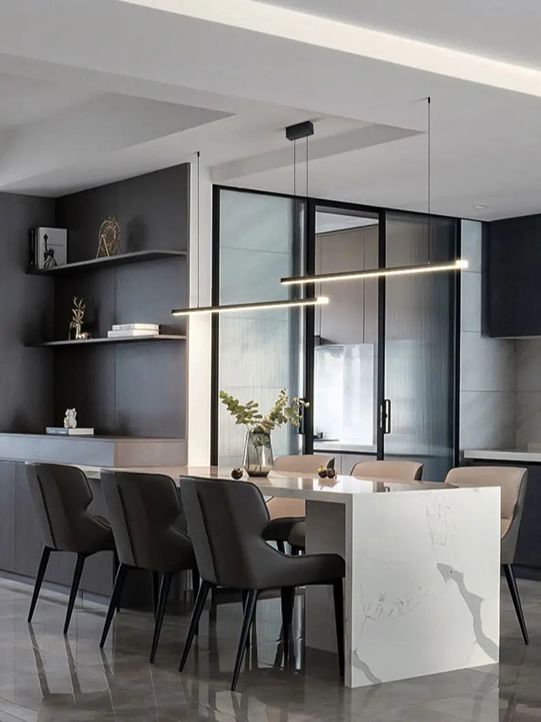 LED Pendant light long restaurant chandelier modern minimalist office