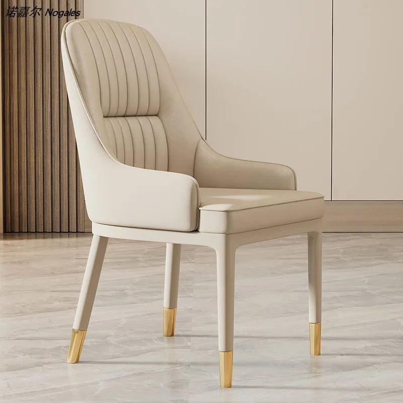 UVR Light Luxury Dining Chair Household Kitchen Backrest Stool Cafe Upholstered Chair