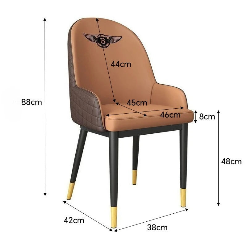 Dining chair, light luxury modern Bentley minimalist chair