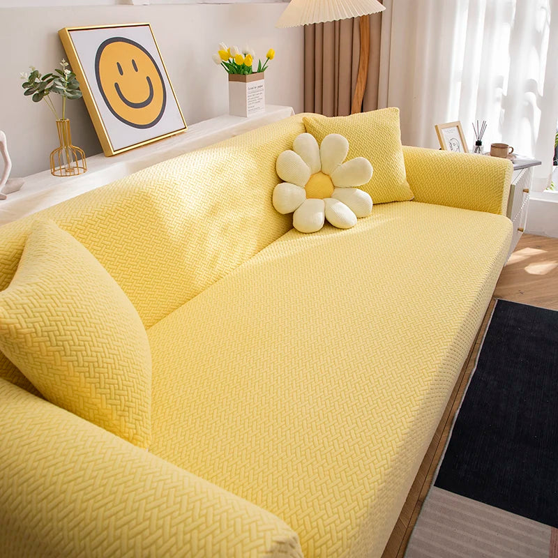 Jacquard Adjustable Elastic Sofa Cover Armchair Protector Corner L Shape Stretch