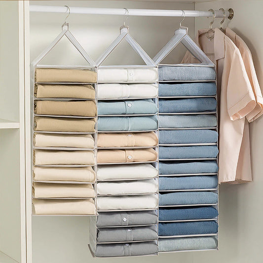 Wardrobe Hanging Organizer Storage Bag Foldable Closet Hanging Storage