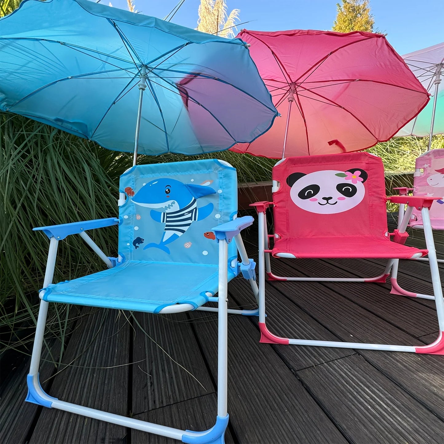 Kids Beach Folding Camping Chair with Backrest Portable Outdoor Seat