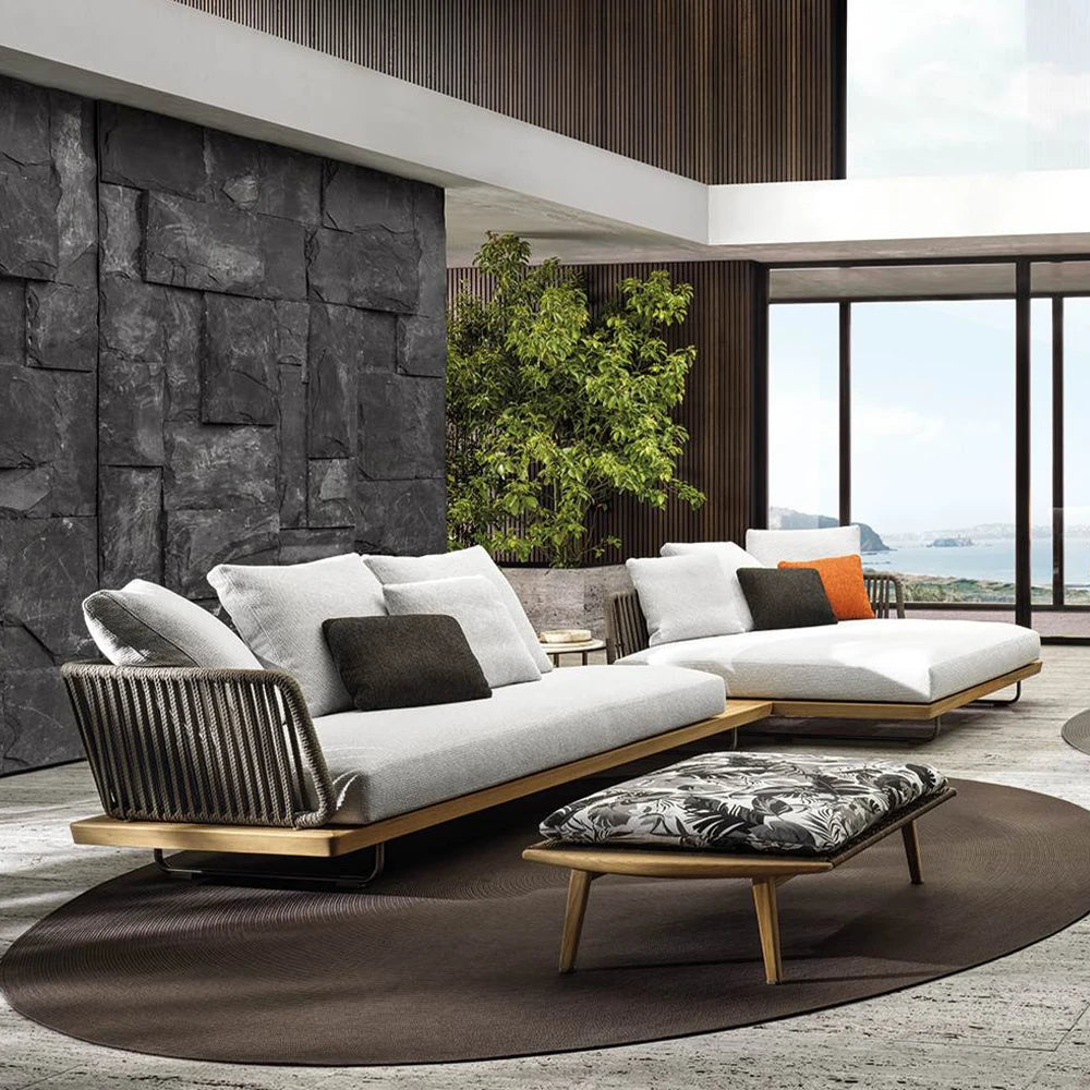 High End Outdoor Customization Villa Garden Sofa Rope Woven Furniture Poolside