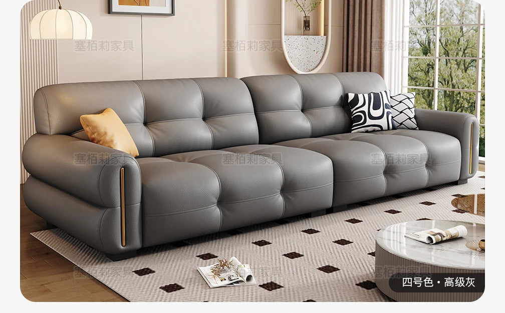 Modern Leather Sectional Couches Set Solid Wood Frame Design Sofa Sectional Sofas