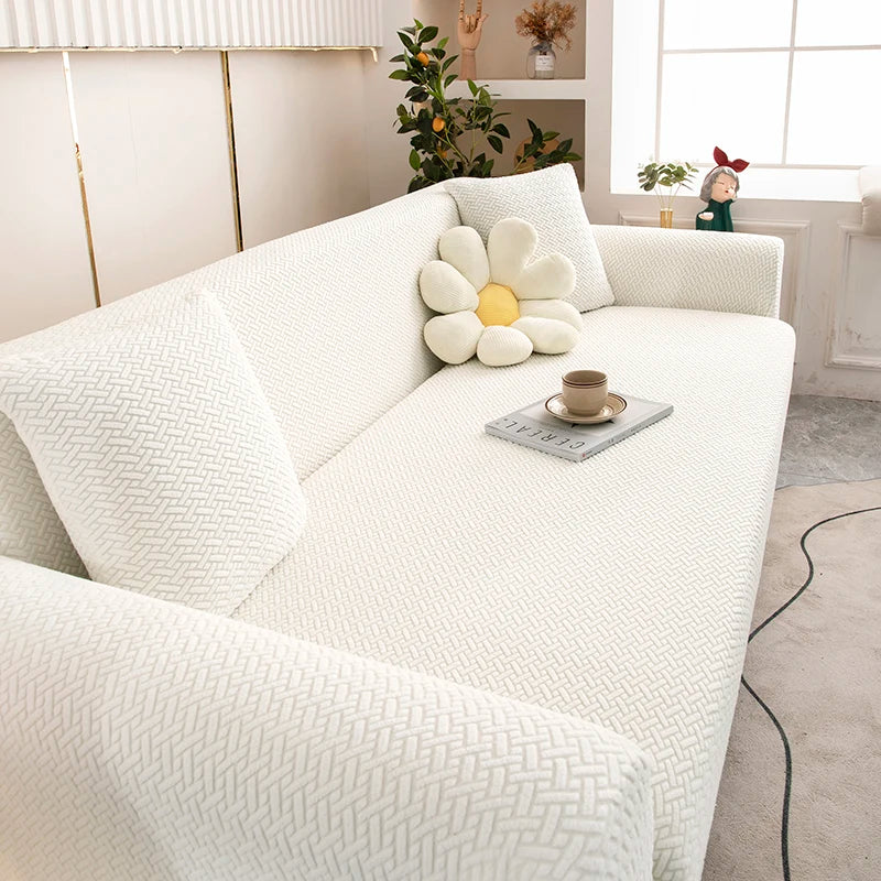 Jacquard Adjustable Elastic Sofa Cover Armchair Protector Corner L Shape Stretch
