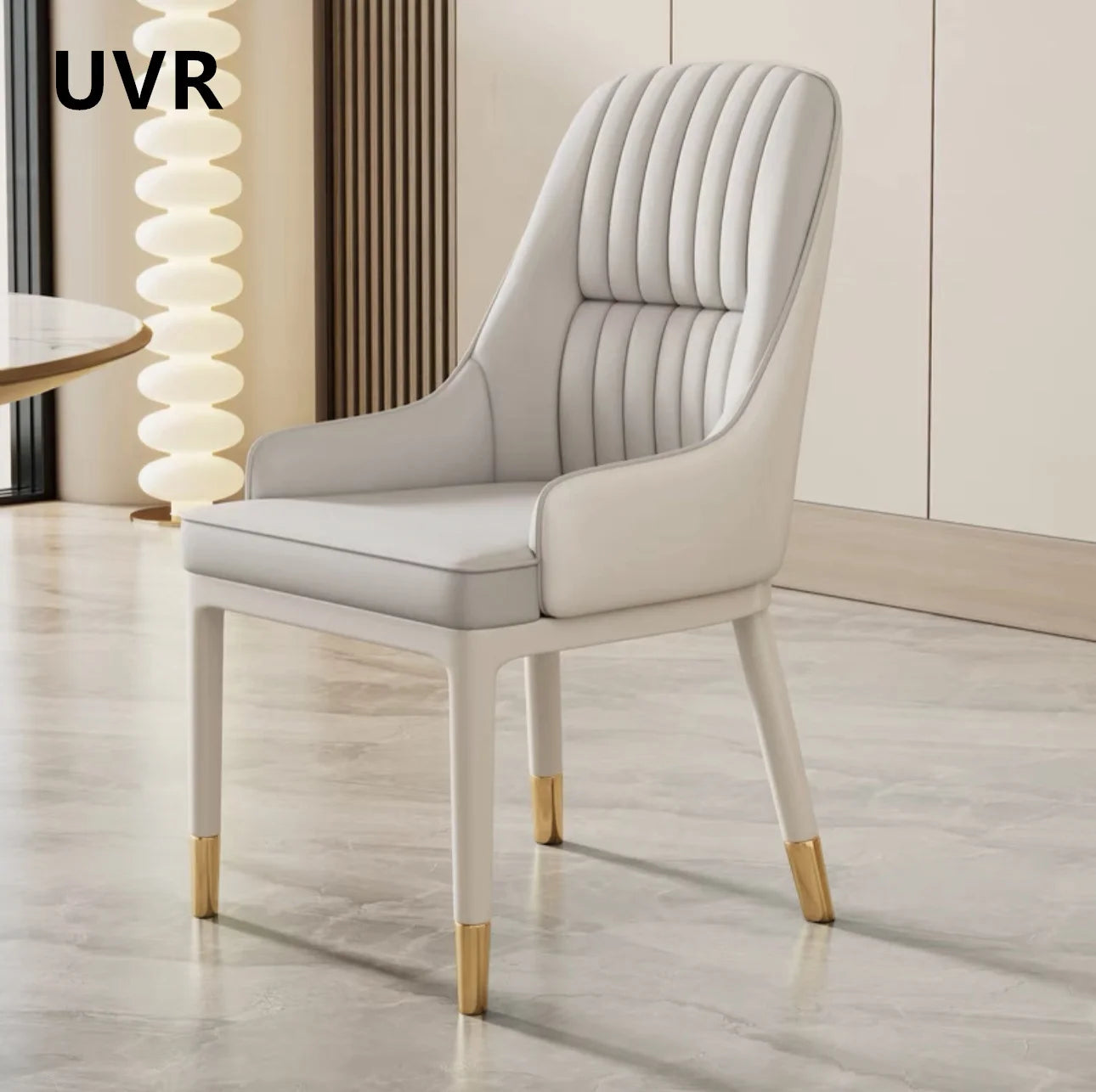 UVR Light Luxury Dining Chair Household Kitchen Backrest Stool Cafe Upholstered Chair