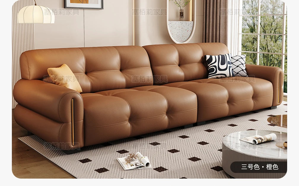 Modern Leather Sectional Couches Set Solid Wood Frame Design Sofa Sectional Sofas