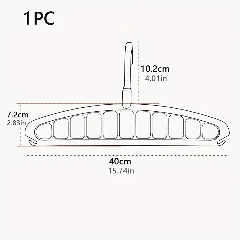 Folding Multi-Hole Clothes Hanger Non-slip Storage Rack Space Saving Clothes
