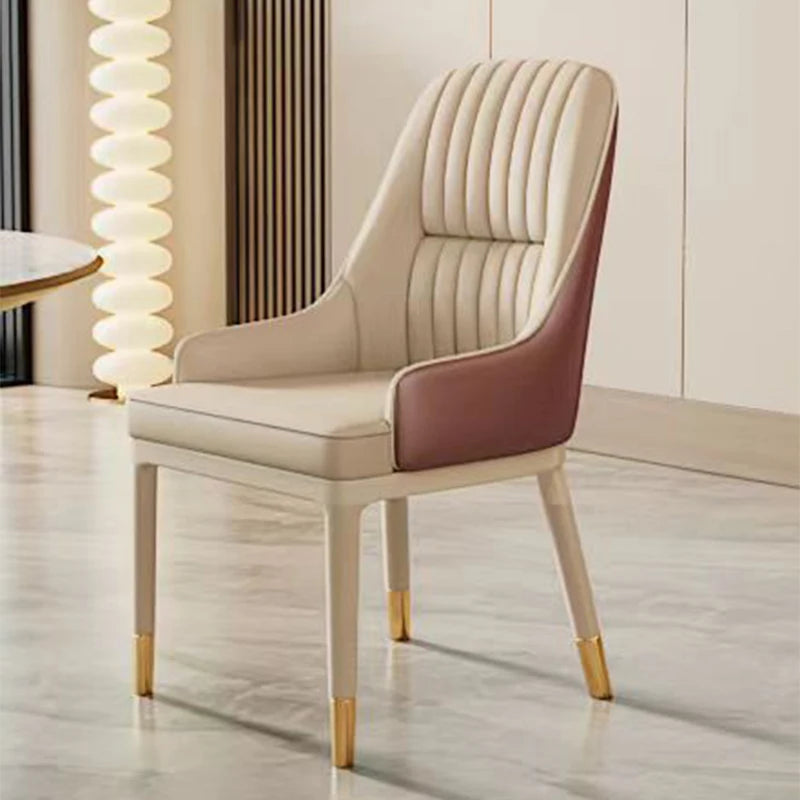 UVR Light Luxury Dining Chair Household Kitchen Backrest Stool Cafe Upholstered Chair