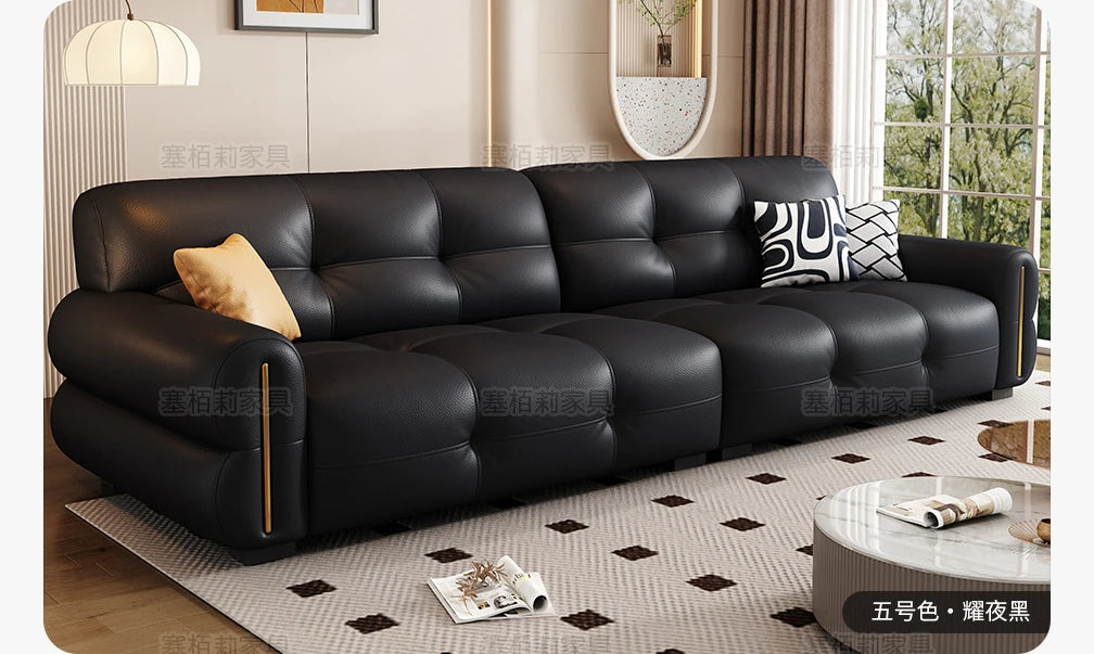 Modern Leather Sectional Couches Set Solid Wood Frame Design Sofa Sectional Sofas