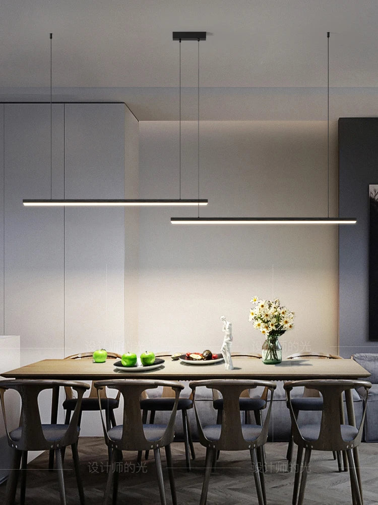 LED Pendant light long restaurant chandelier modern minimalist office