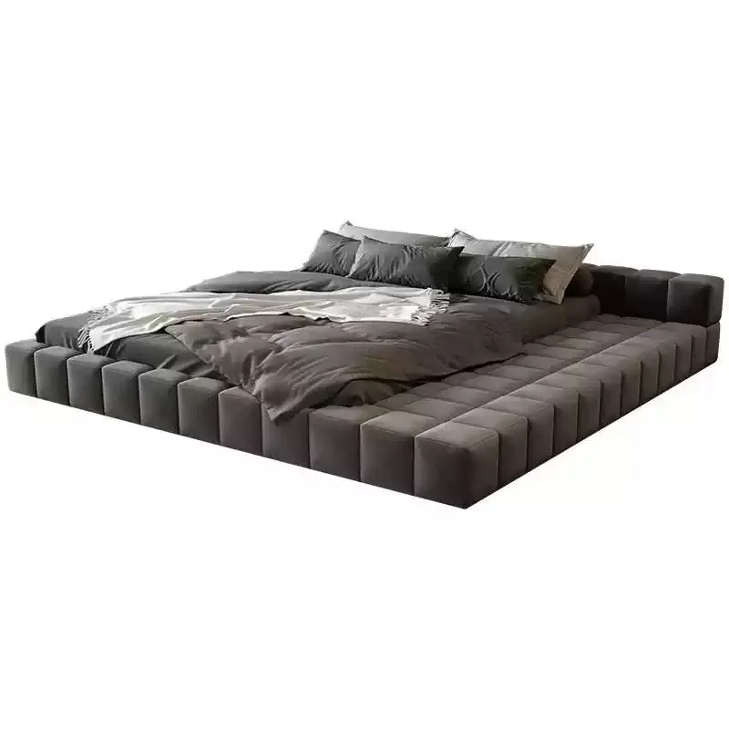 Minimalist Leather Bed Confortable White Small Family Japanese Home Bed
