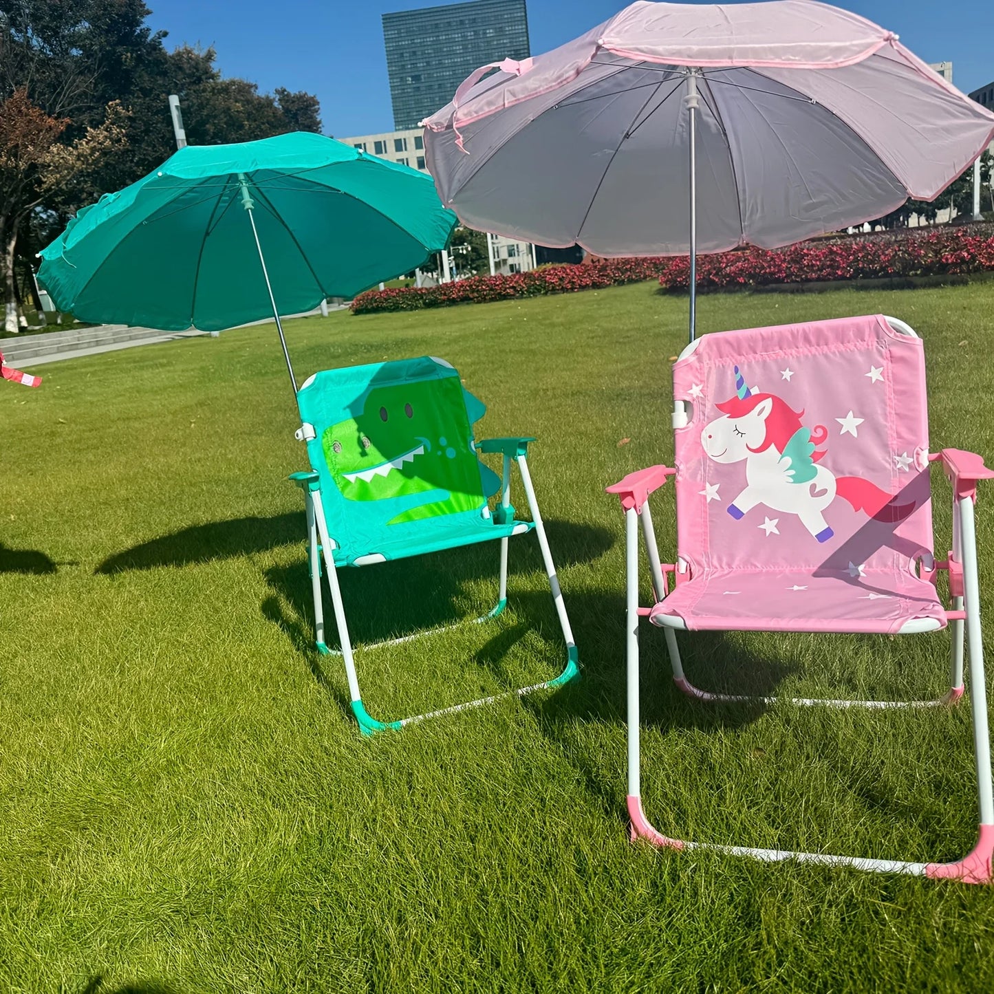 Kids Beach Folding Camping Chair with Backrest Portable Outdoor Seat