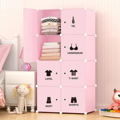 Clothes Organizer Closet Shelves Modern Cube Minimalist Plastic Wardrobe Nordic