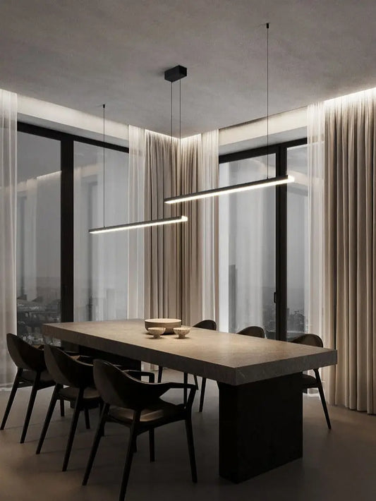 LED Pendant light long restaurant chandelier modern minimalist office