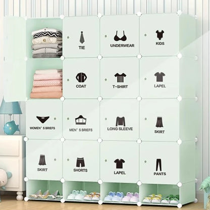 Clothes Organizer Closet Shelves Modern Cube Minimalist Plastic Wardrobe Nordic