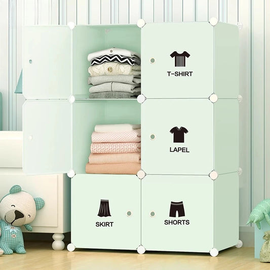 Clothes Organizer Closet Shelves Modern Cube Minimalist Plastic Wardrobe Nordic