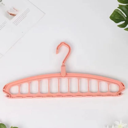 Folding Multi-Hole Clothes Hanger Non-slip Storage Rack Space Saving Clothes