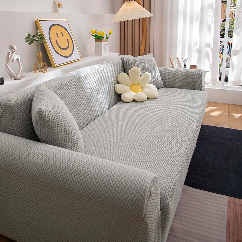 Jacquard Adjustable Elastic Sofa Cover Armchair Protector Corner L Shape Stretch