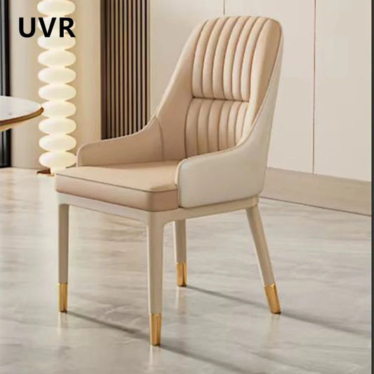 UVR Light Luxury Dining Chair Household Kitchen Backrest Stool Cafe Upholstered Chair