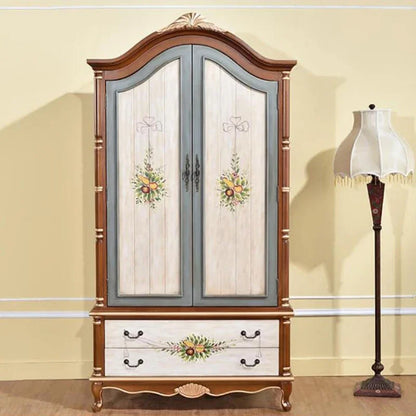 Nordic Vintage Wood Wardrobes Orgnizer Aesthetic Wooden Bedroom Wardrobes