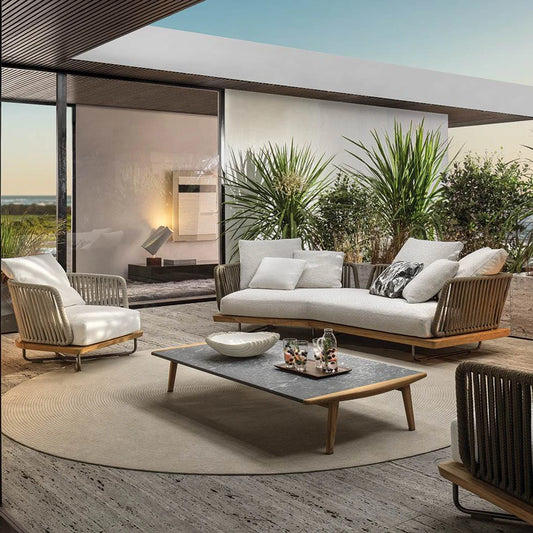High End Outdoor Customization Villa Garden Sofa Rope Woven Furniture Poolside