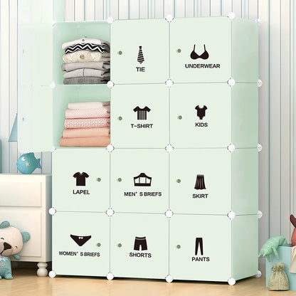 Clothes Organizer Closet Shelves Modern Cube Minimalist Plastic Wardrobe Nordic
