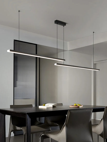 LED Pendant light long restaurant chandelier modern minimalist office