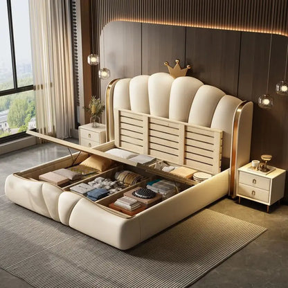 European Princess Bed Nordic Design Beauty Modern Luxury Bed Sun Castle