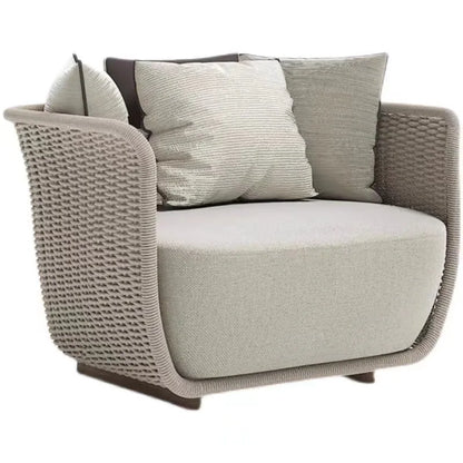 Outdoor Sofa Rattan Three-piece Waterproof Sun Villa Courtyard Garden Furniture Living Room