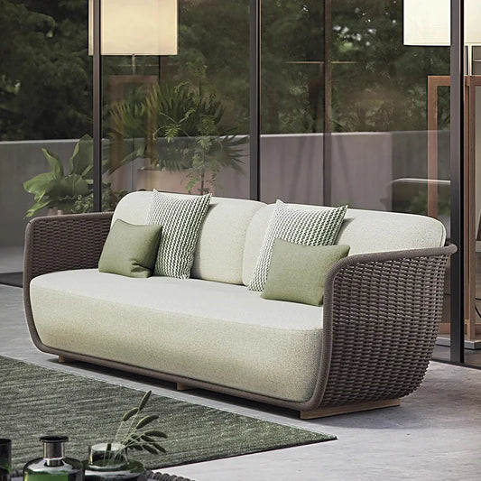 Outdoor Sofa Rattan Three-piece Waterproof Sun Villa Courtyard Garden Furniture Living Room