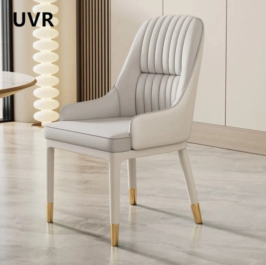 UVR Light Luxury Dining Chair Household Kitchen Backrest Stool Cafe Upholstered Chair