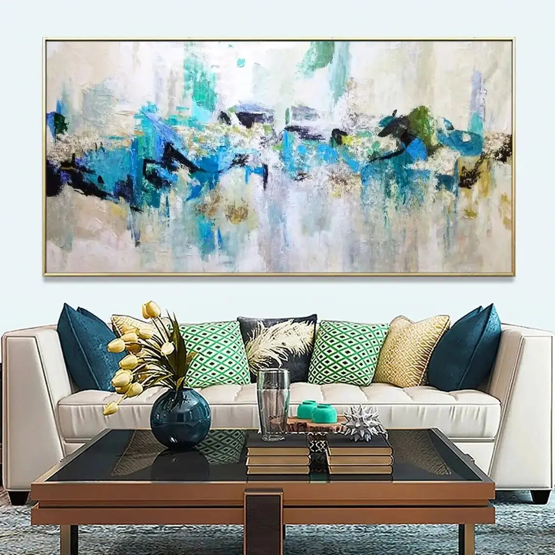 Modern Paintings Hand-painted Banner Black And White Ash Living Room Sofa