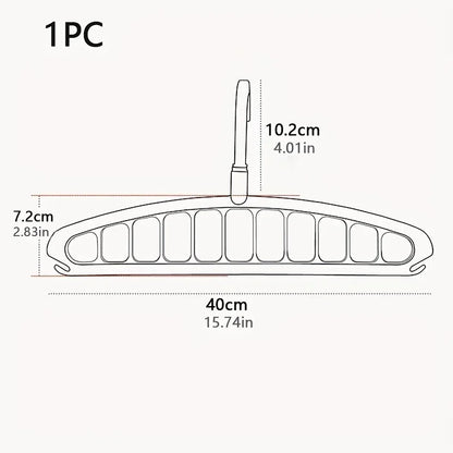 Folding Multi-Hole Clothes Hanger Non-slip Storage Rack Space Saving Clothes
