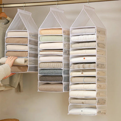 Wardrobe Hanging Organizer Storage Bag Foldable Closet Hanging Storage
