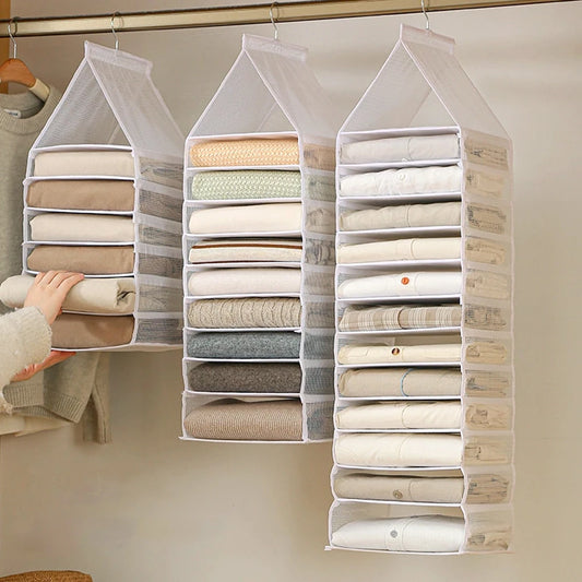 Wardrobe Hanging Organizer Storage Bag Foldable Closet Hanging Storage